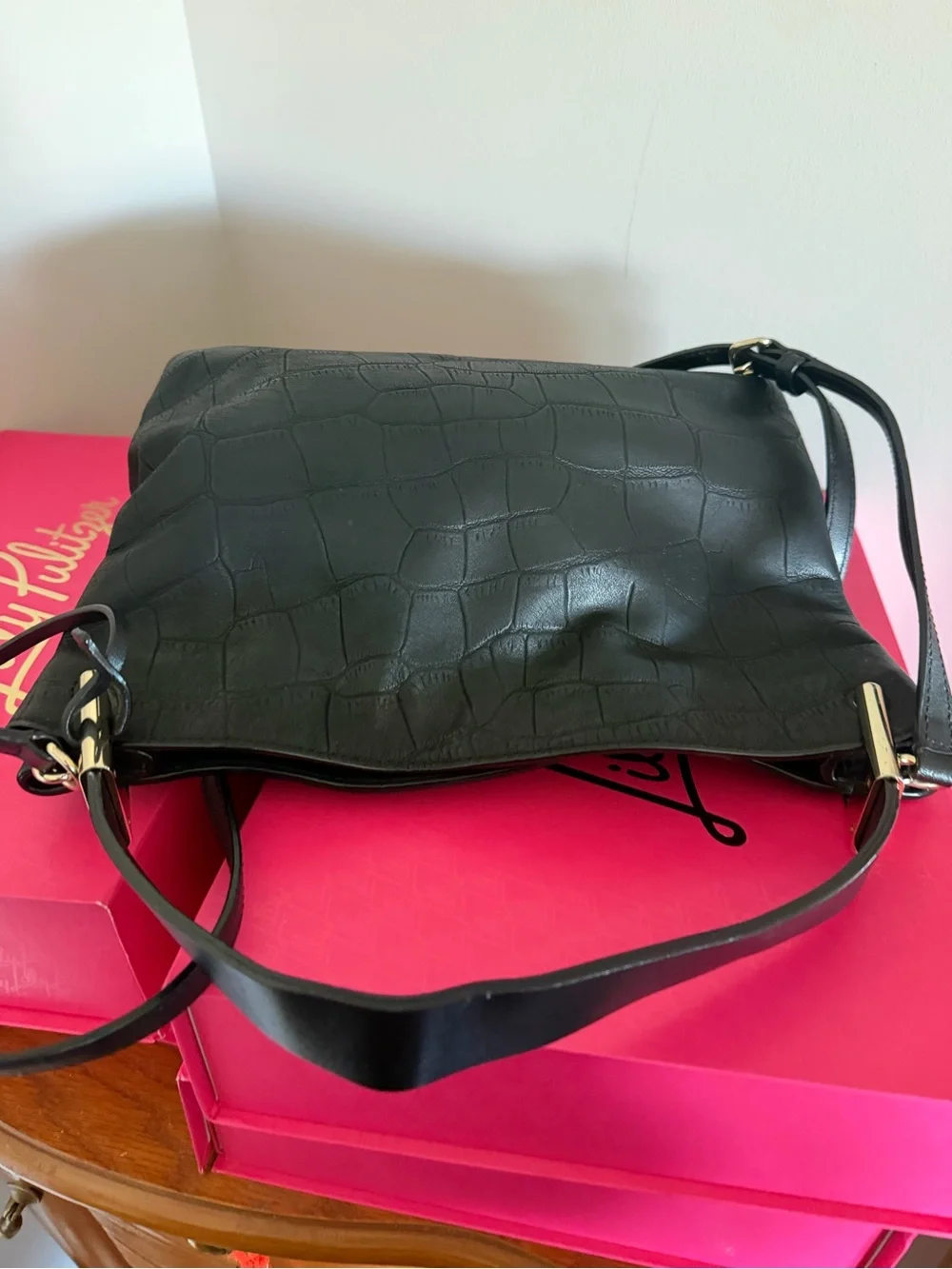 Kate Spade DelMar black leather crossbody bag